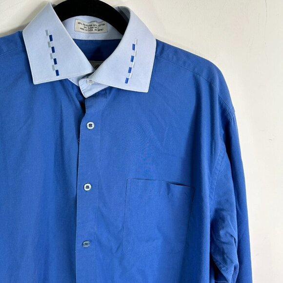 Fratello Men's Blue Button Down Shirt Neck 16.5 and Shirt 34-35 - Picture 2 of 10